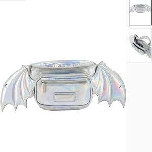 Killstar Sickly Sweet Bat Fanny Pack/Waist Bag in Holographic Pink